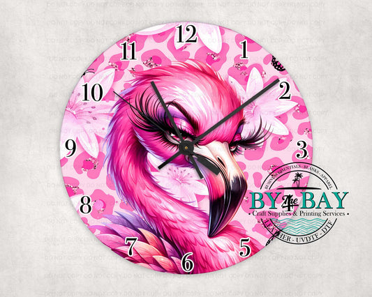 Pink Flamingo Clock 02