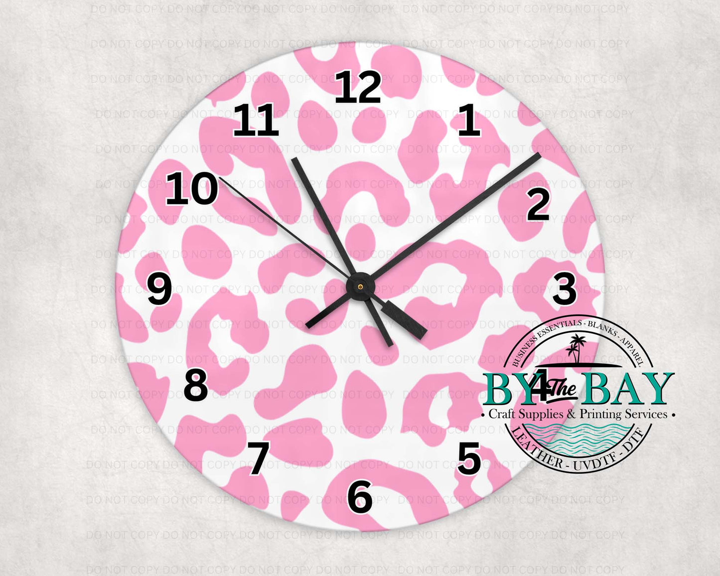 Pink Leopard Print Clock