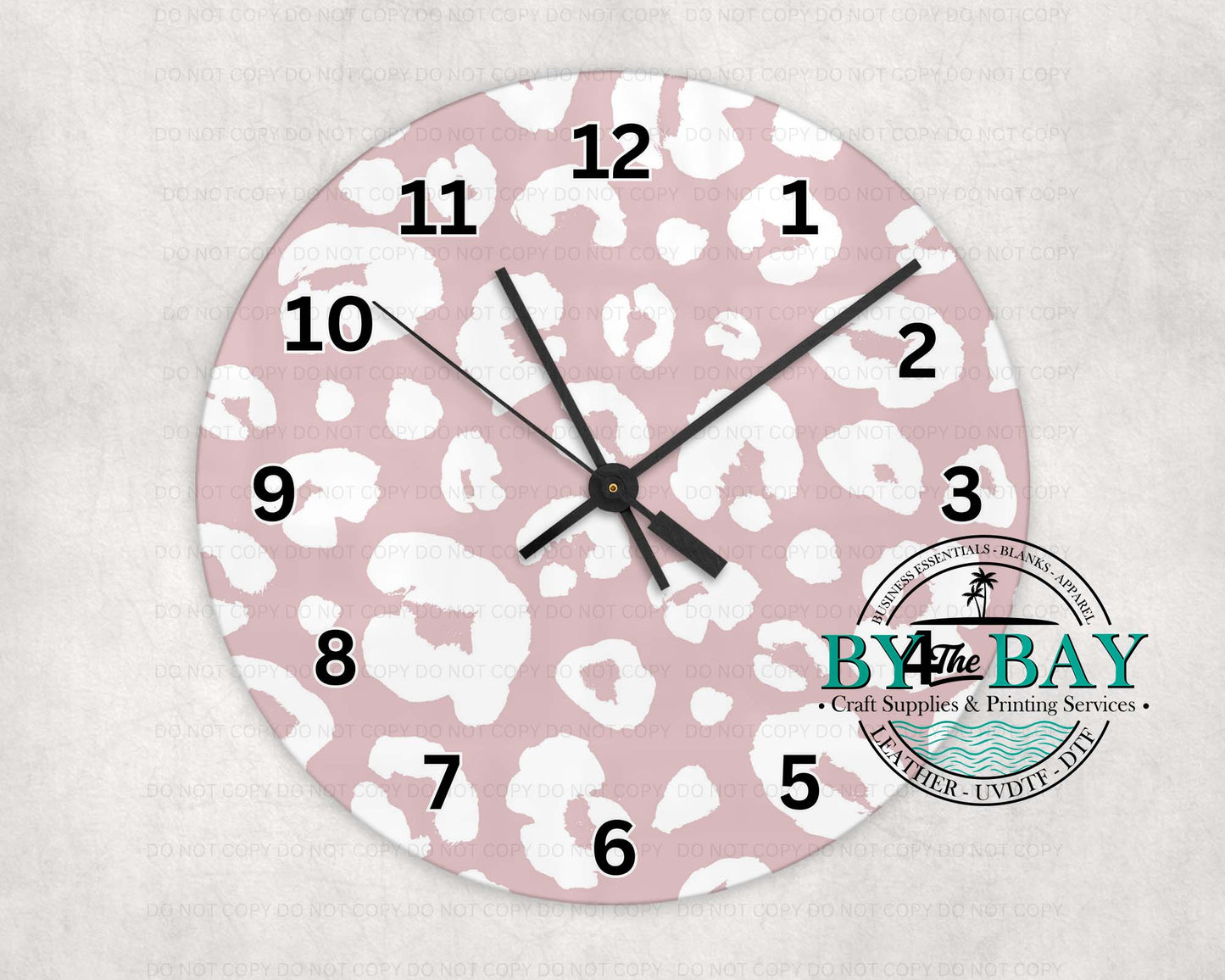 Dusty Pink Leopard Print Clock