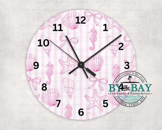 Pink Seashells Clock