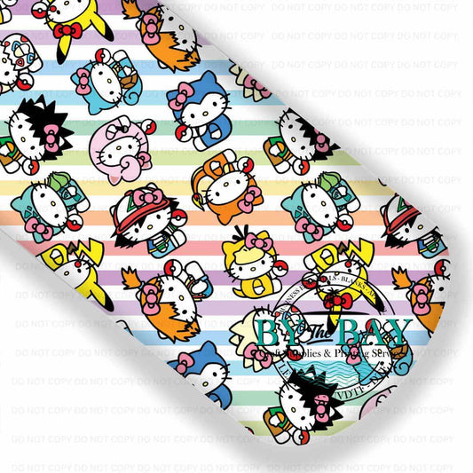 Poke Cats Rainbow & White Stripes