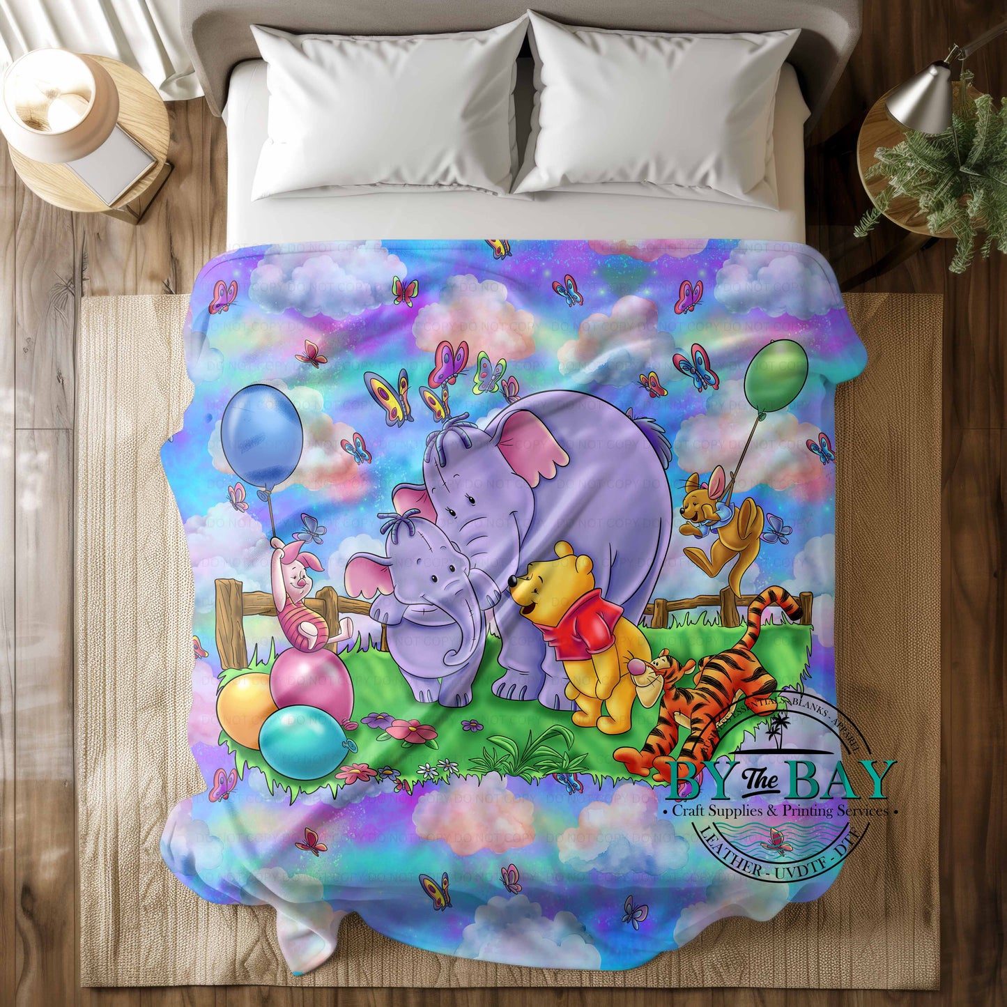Honey Bear (Blue) Squish Blanket