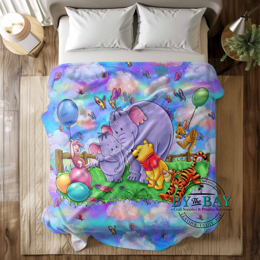 Honey Bear (Blue) Squish Blanket