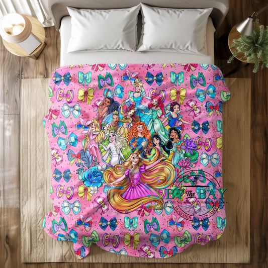 Princess Bows Squish Minky Blankets (Various Sizes)