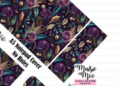 Purple Flowers Maisie Moo A5 Journal Cover (Cut/Sew/Glue) DIY & Ready Made