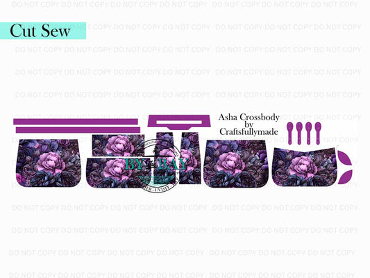 Gothic Flowers Asha Crossbody (Cut Sew Panel)