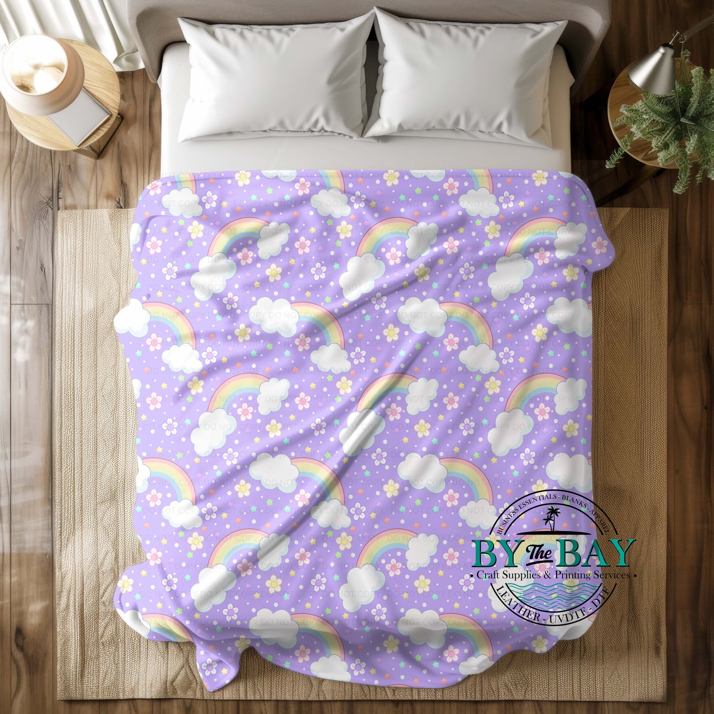 Purple Rainbow Squish Minky Blankets (Various Sizes)