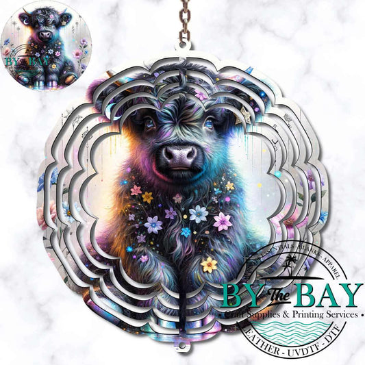 Pastel Magical Highland 2 Wind Spinner Sublimation Print