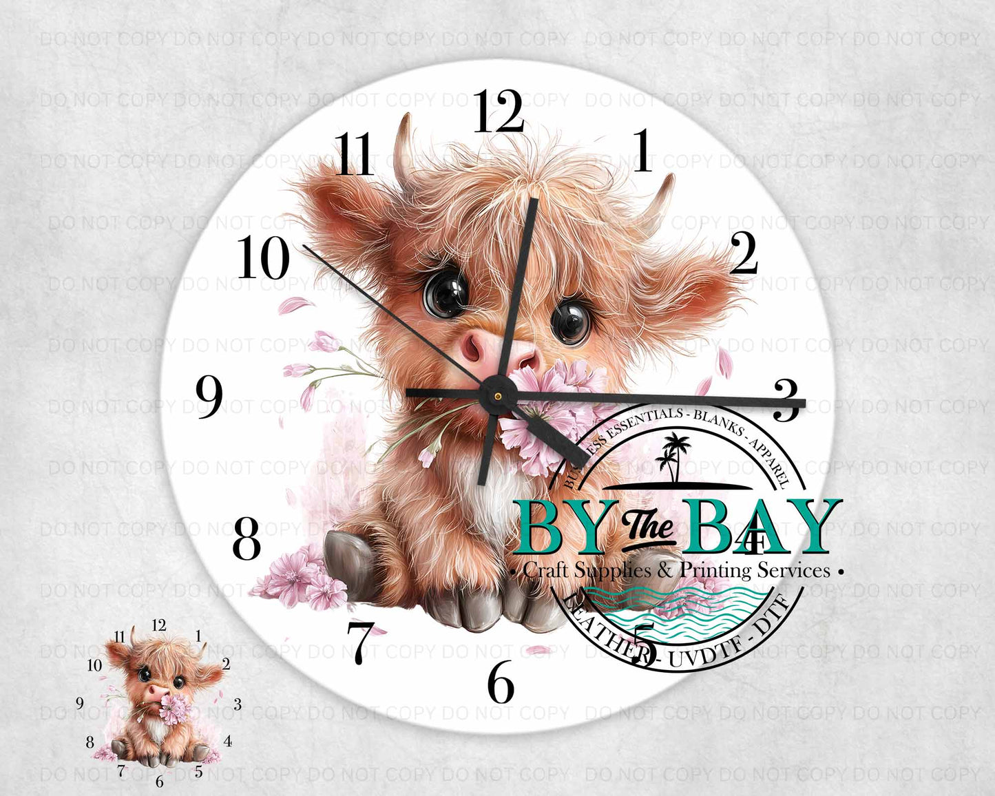 Pink Highland 003 Clock