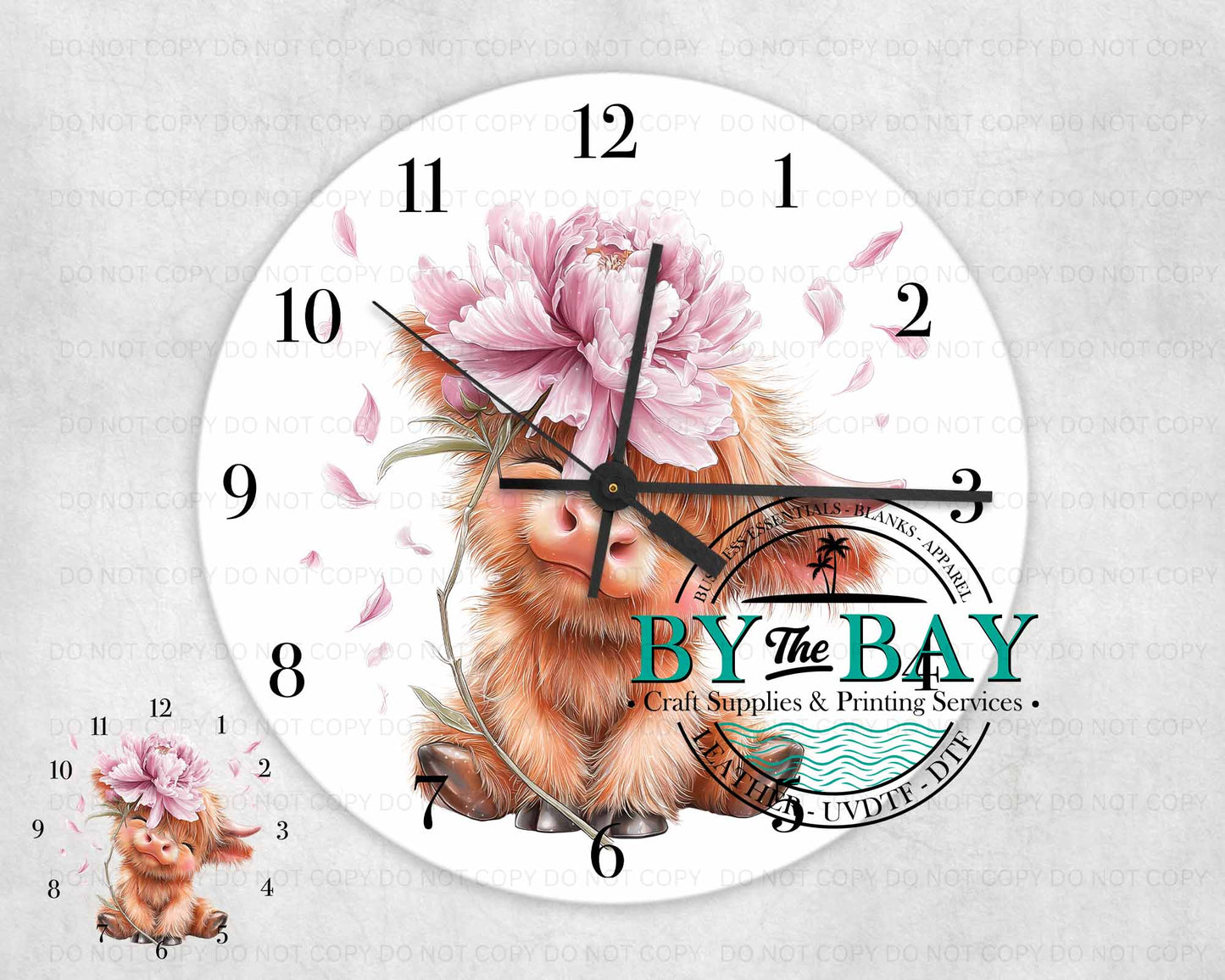 Pink Highland 001 Clock