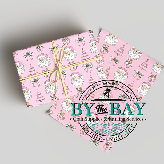 Pink Santa Wrapping Paper
