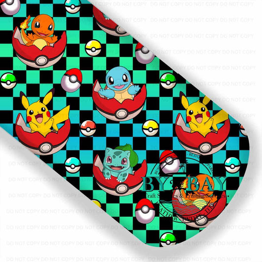 Poke Ball Hatch Blue Green Checks