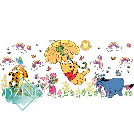 Honey bear with flower umbrella