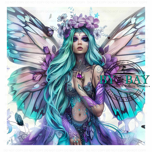 Purple Blue Glitter Fairy Panel (Various Sizes)