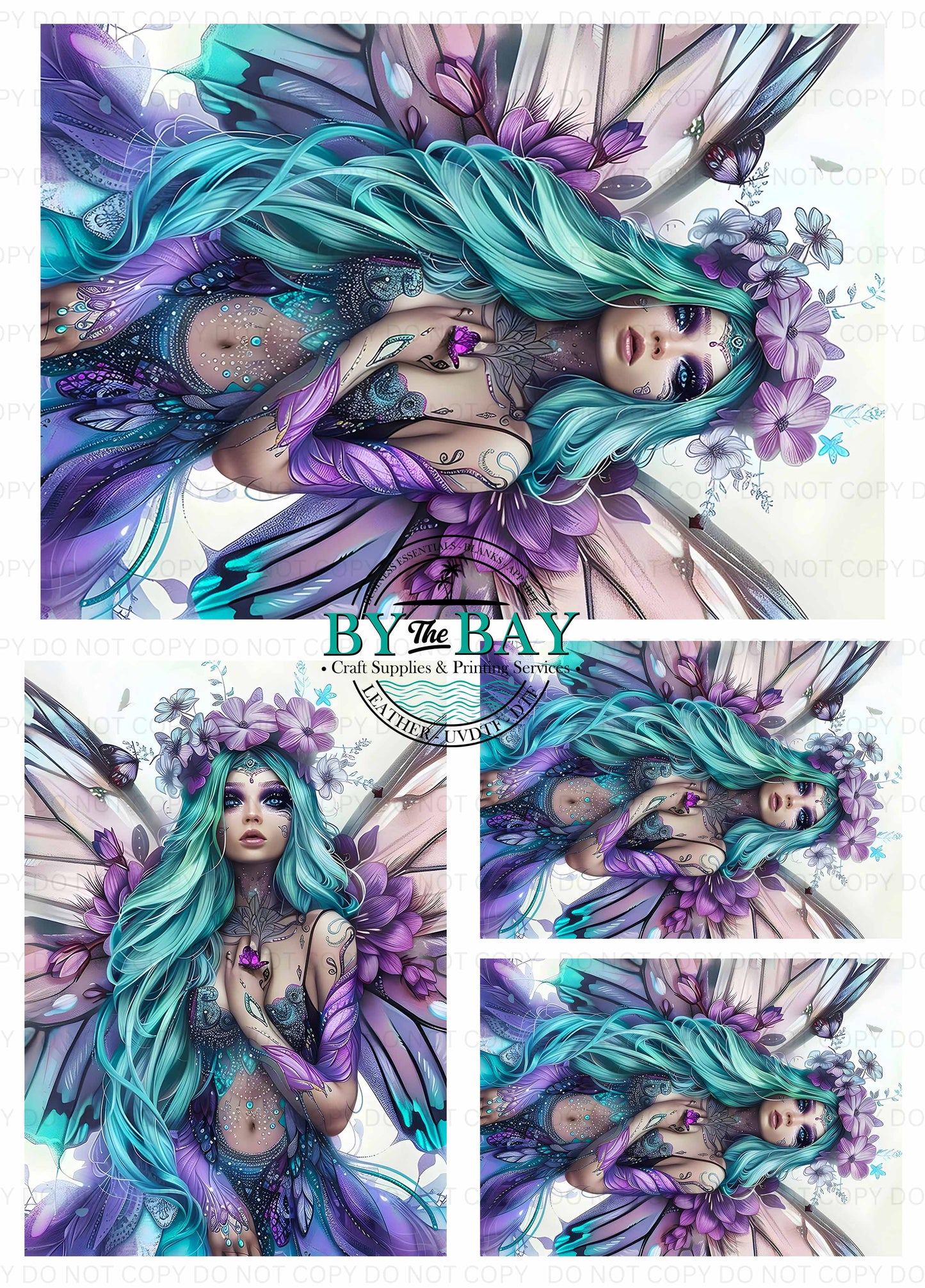 Purple Blue Glitter Fairy Panel (Various Sizes)