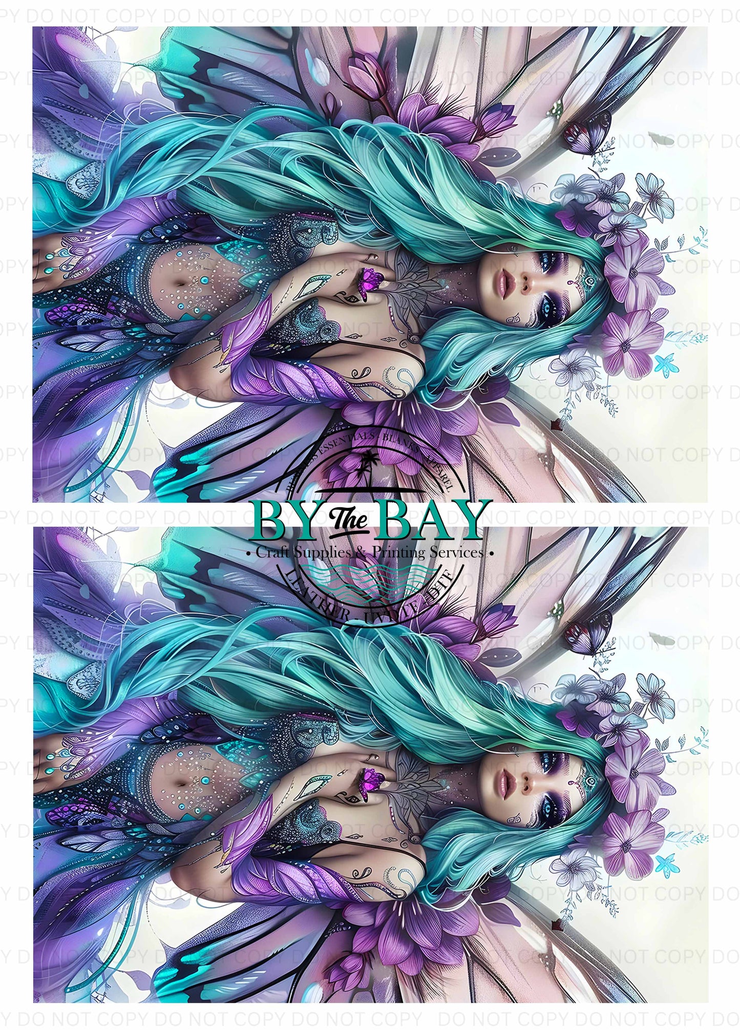 Purple Blue Glitter Fairy Panel (Various Sizes)