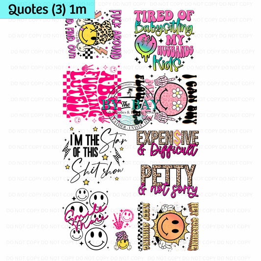 Quotes (3) Pre-designed 1m DTF Gang Sheet
