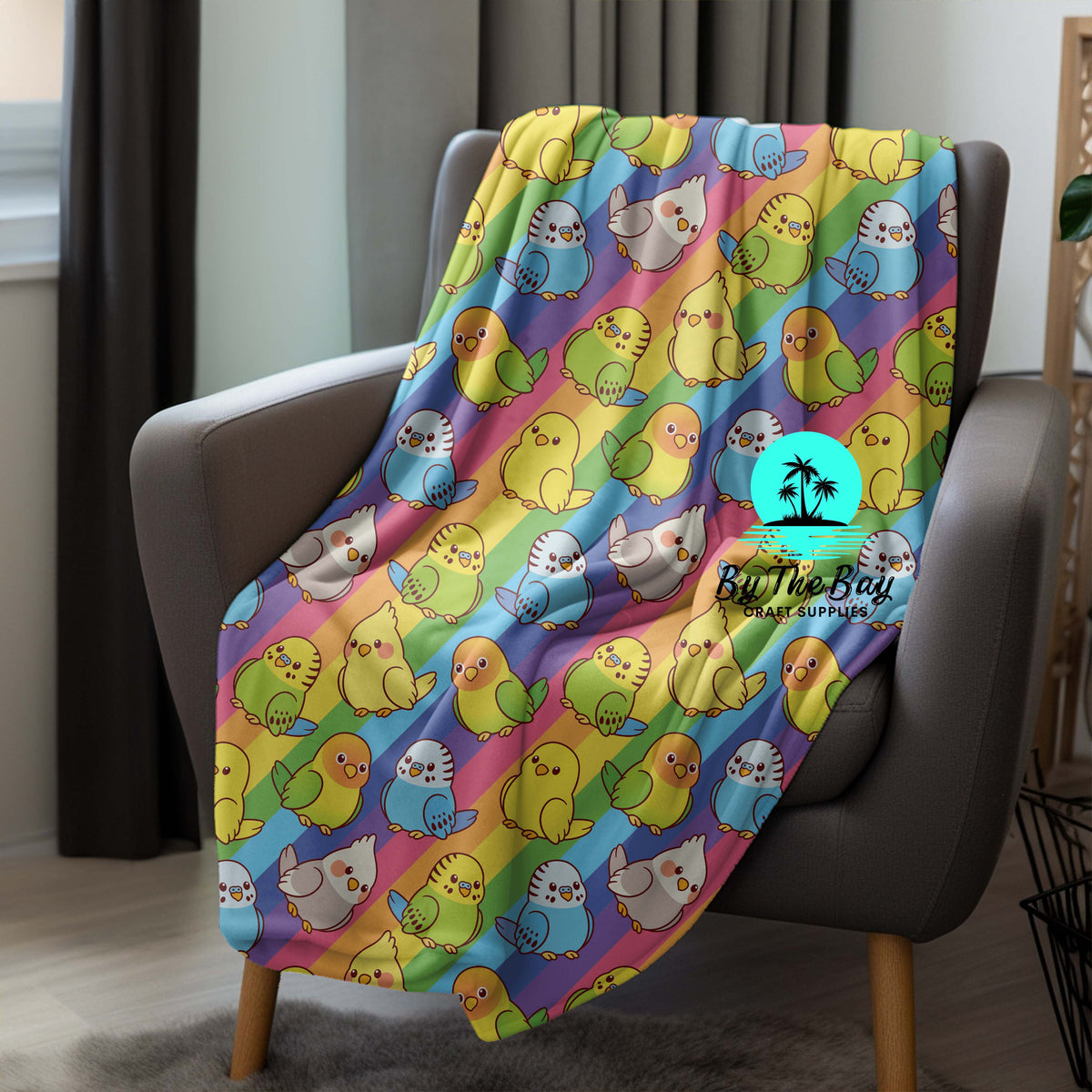 Rainbow Budgies Blanket