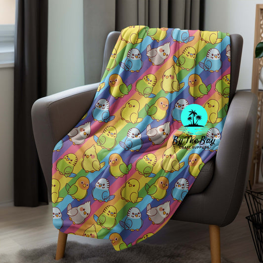 Rainbow Budgies Blanket