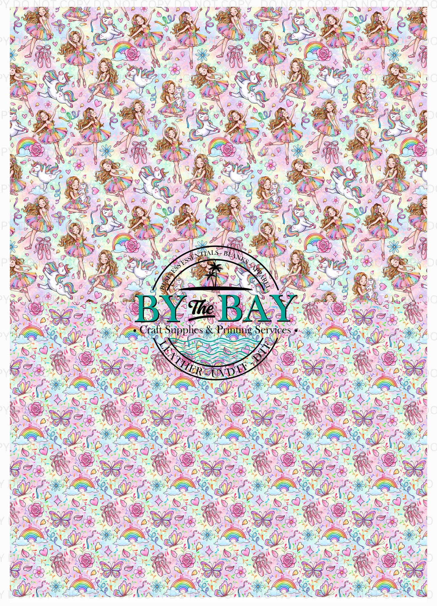 Rainbow Ballerina Unicorn A4 Split Design Sheet
