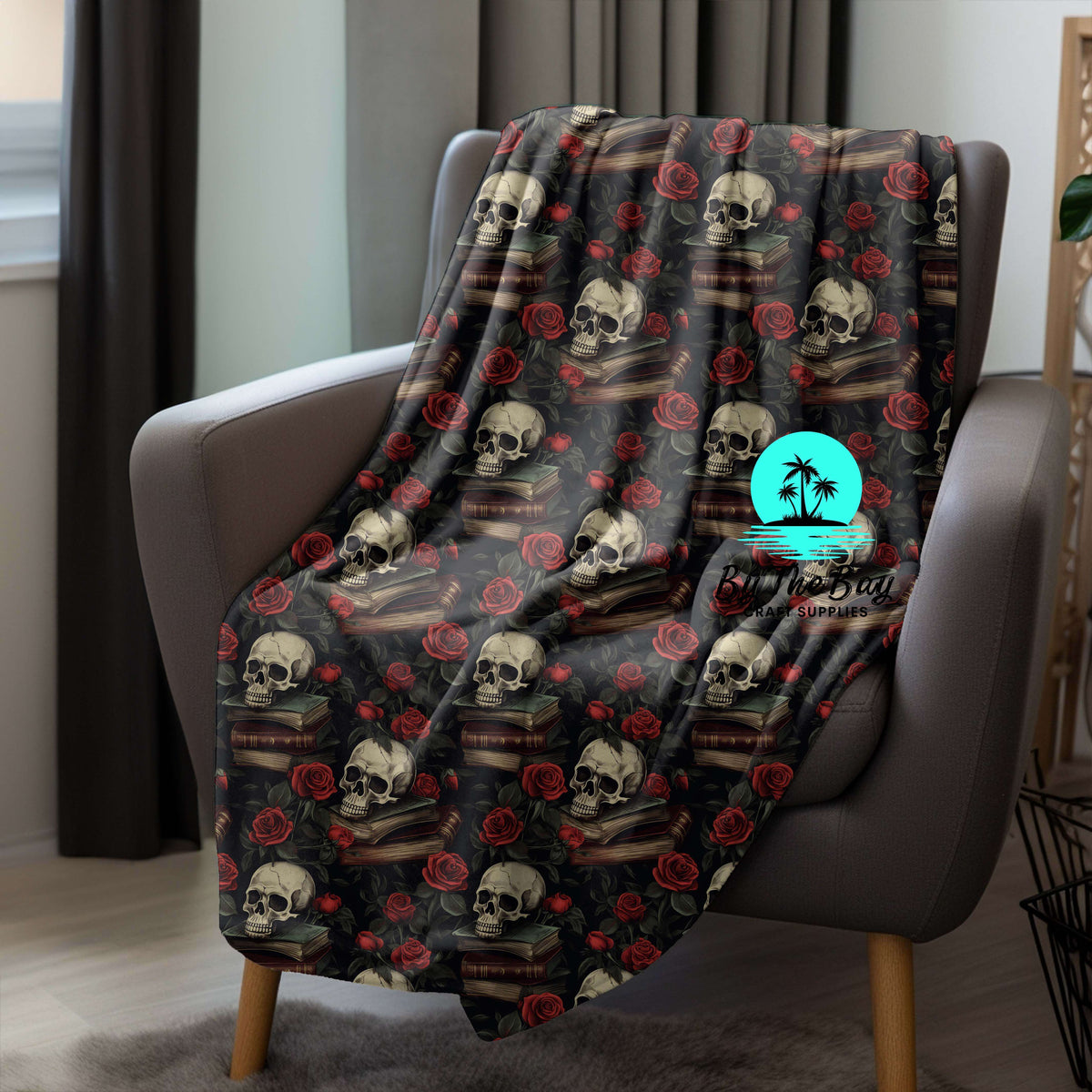 Red Rose Skulls Blanket