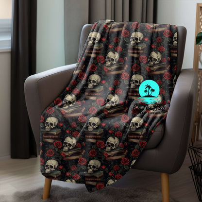 Red Rose Skulls Blanket