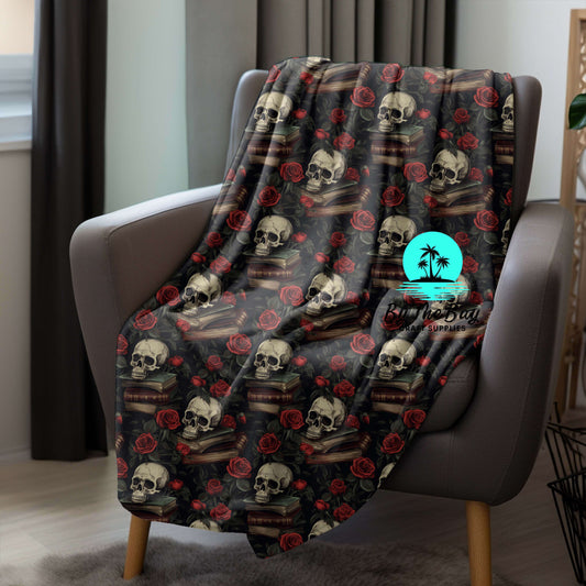 Red Rose Skulls Blanket