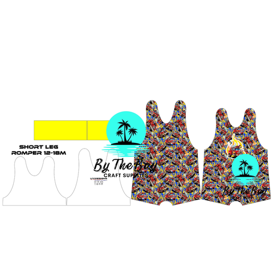 Fire Truck Short leg Romper DIY Panel