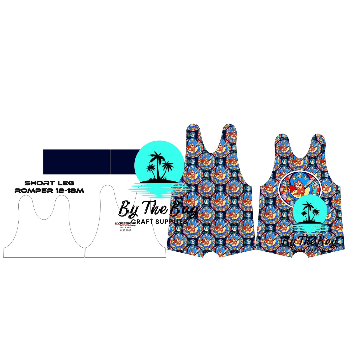 Rust Dog Short leg Romper DIY Panel