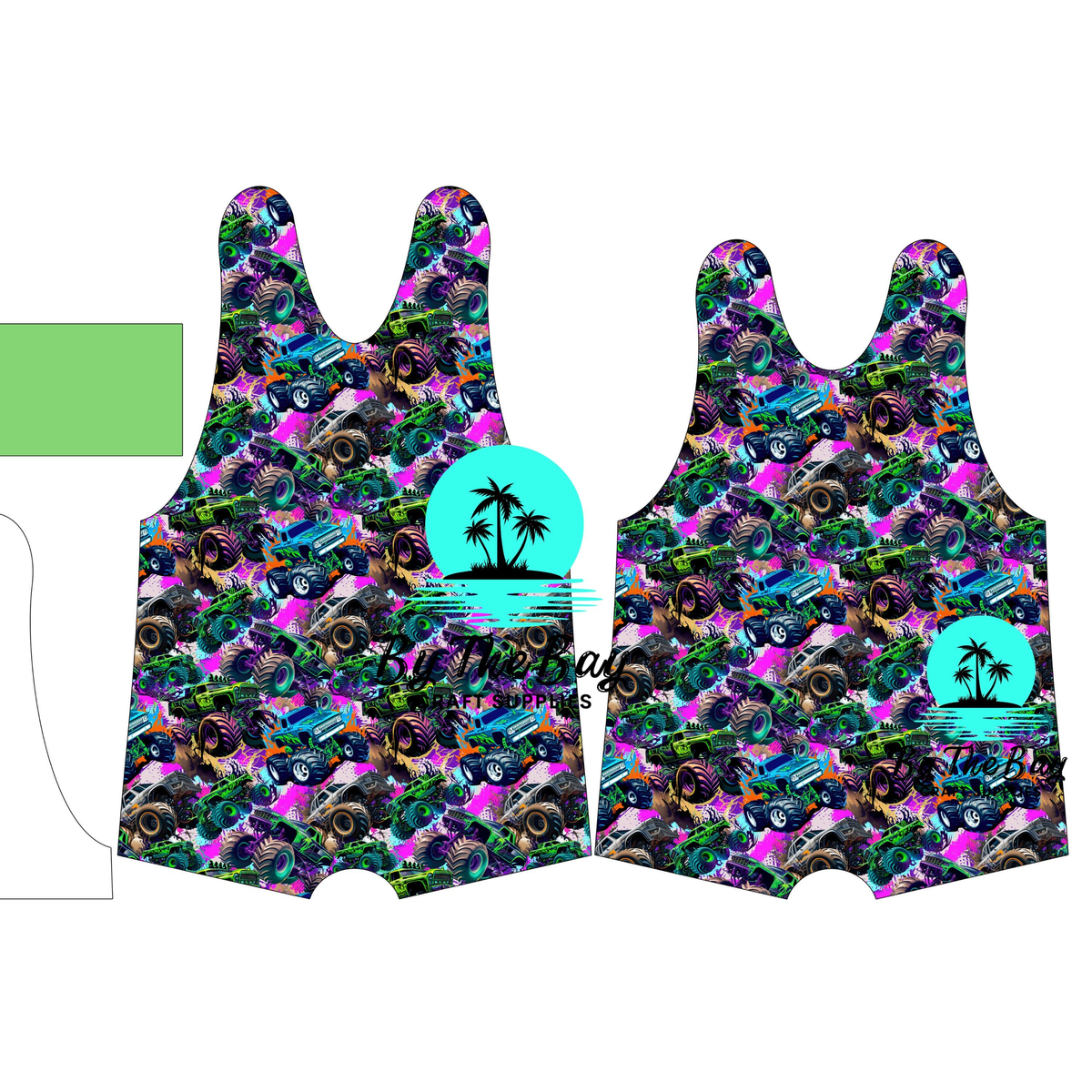 Monster Truck Short leg Romper FINISHED