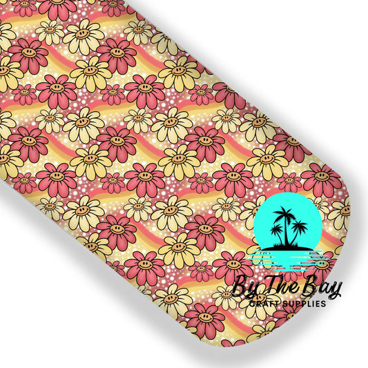 Retro Flowers Faux Leatherette