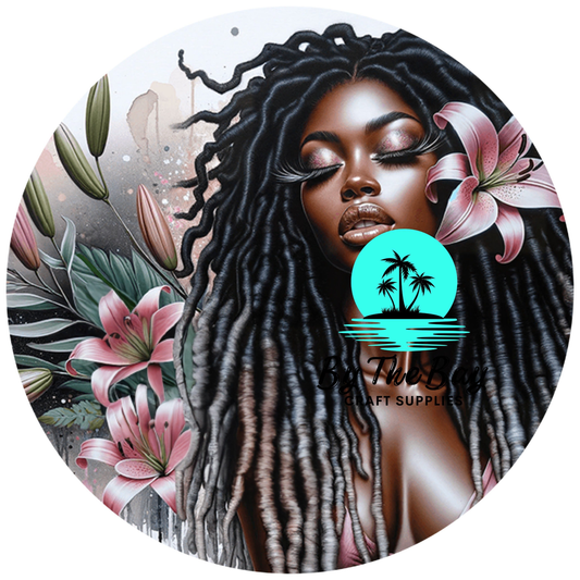 Tropical Girl 4 - Circle Keyring UV Print
