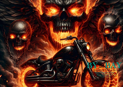 Bike & Skull Bag Panel