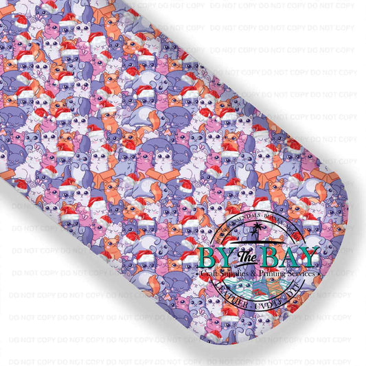 Stacked Cats Santa Hats