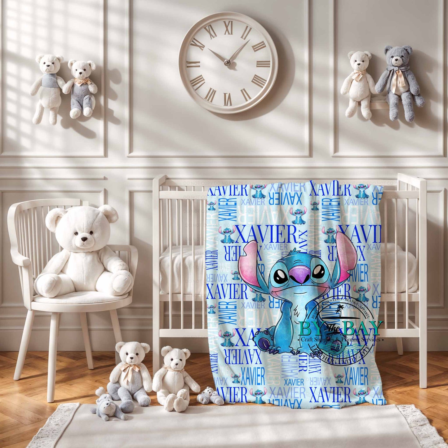 Blue Alien Name Squish Blanket