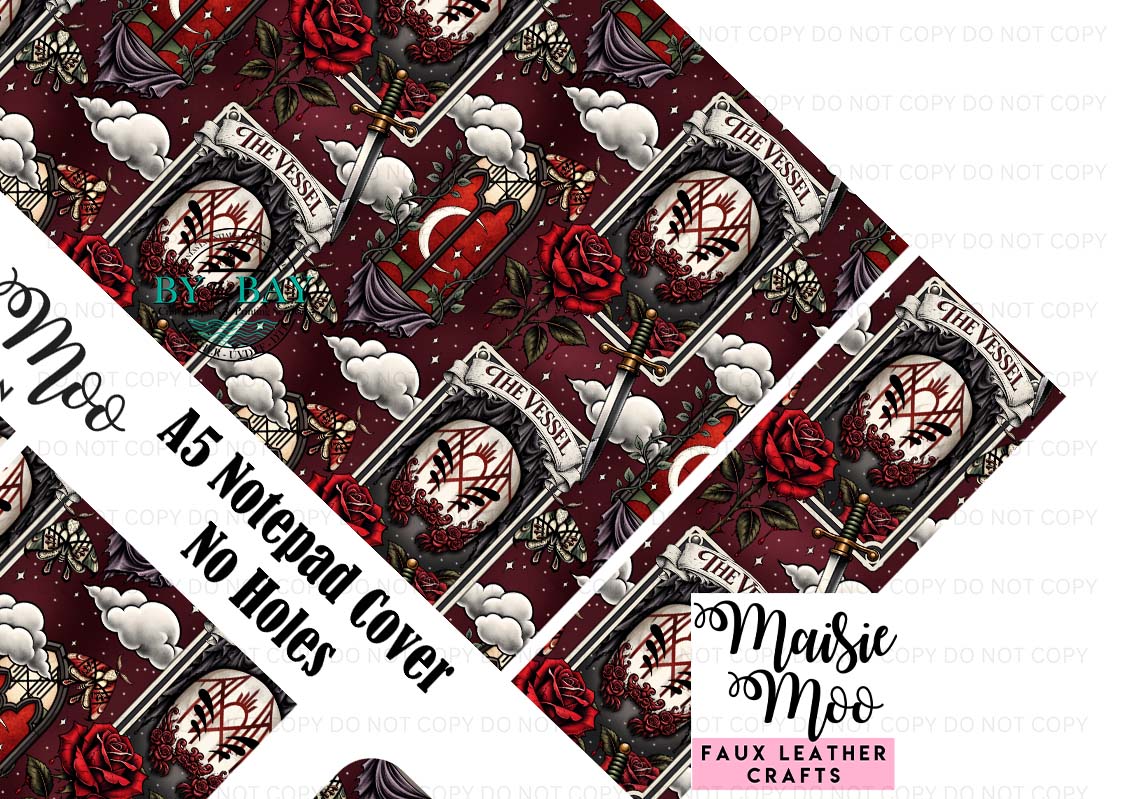 SToken Burgendy Maisie Moo A5 Journal Cover (Cut/Sew/Glue) DIY & Ready Made