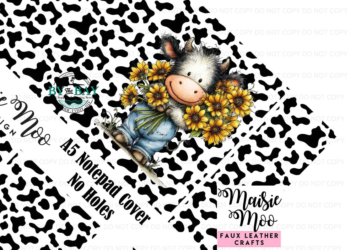 Sunflower Cow Maisie Moo A5 Journal Cover (Cut/Sew/Glue) DIY & Ready Made