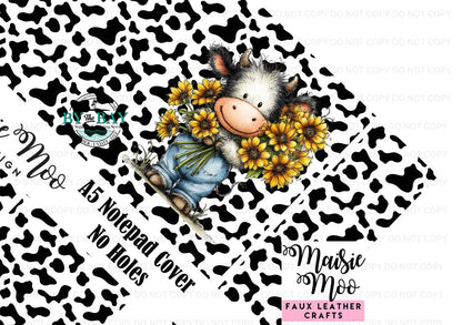 Sunflower Cow Maisie Moo A5 Journal Cover (Cut/Sew/Glue) DIY & Ready Made