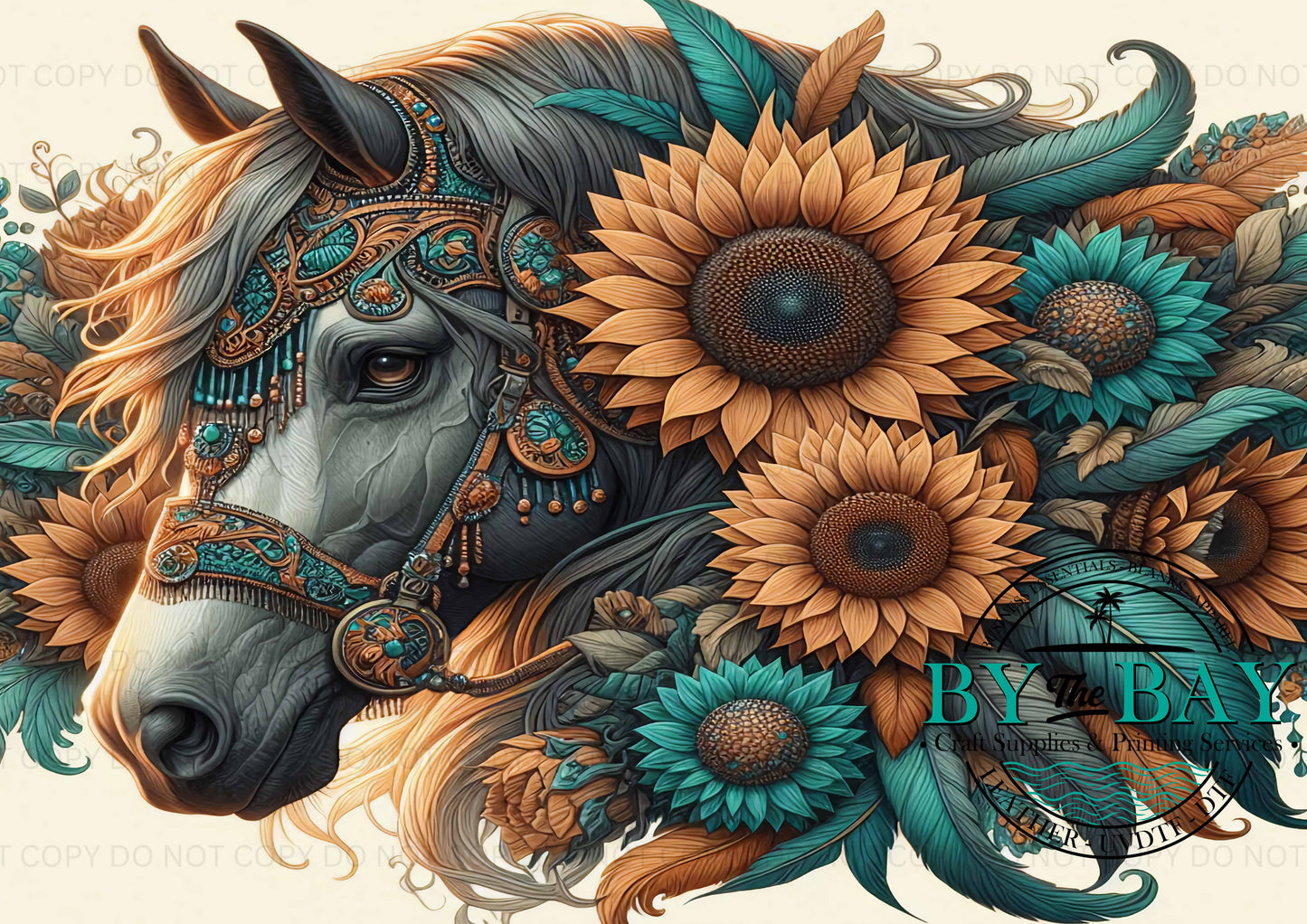 Sunflower Horse Bag Panel