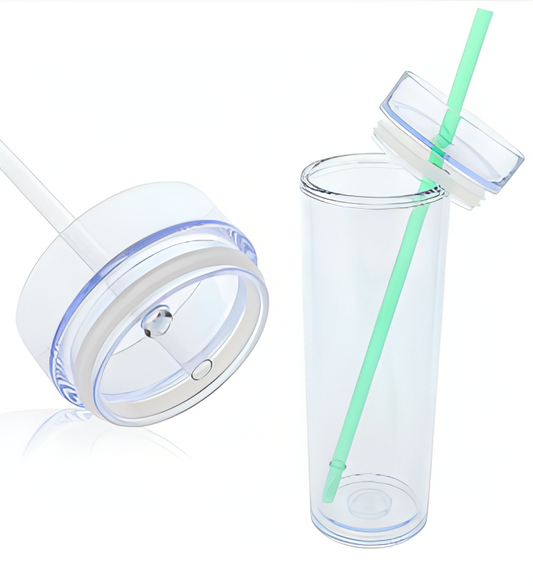 16oz Acrylic Dual Wall  Clear Tumbler