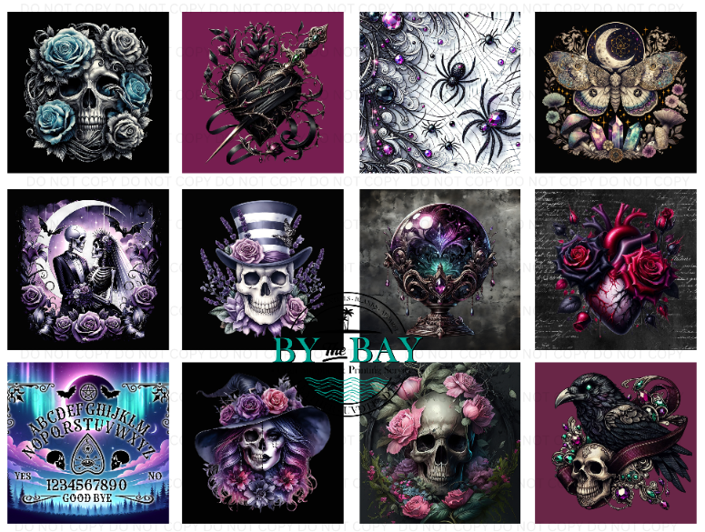 Goth 30cm panels - Pre-designed 1m Faux Leather/Vinyl Gang Sheet