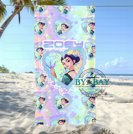 Zoey Heart Beach Towel