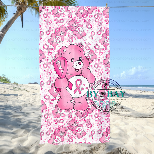 Breast Cancer Bear Beach Towel