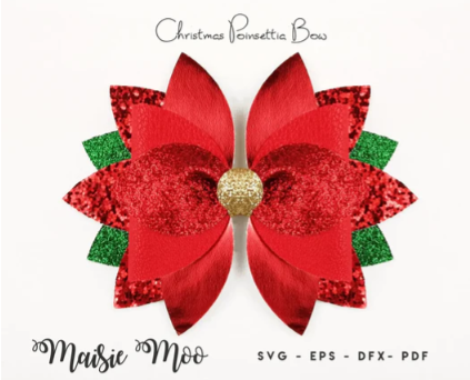 Christmas Poinsettia Bow