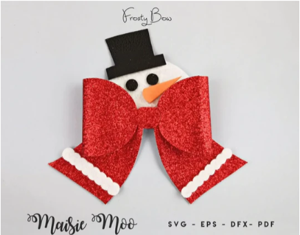 Christmas Snowman Bow