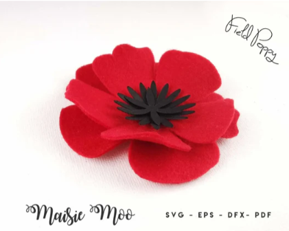 Poppy Felt Flower
