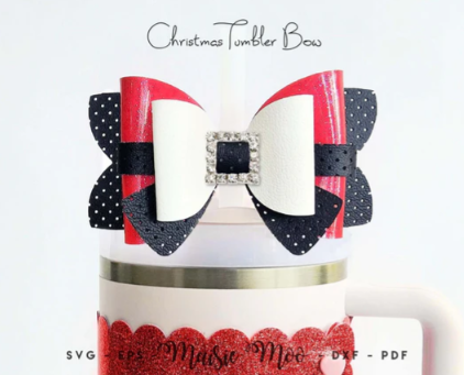 Christmas Tumbler Bow