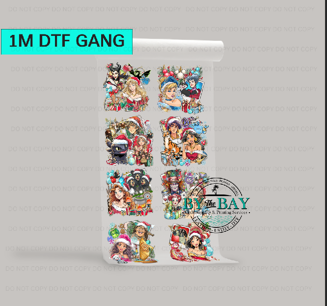 Xmas Princess 2 Pre-designed 1m DTF Gang Sheet