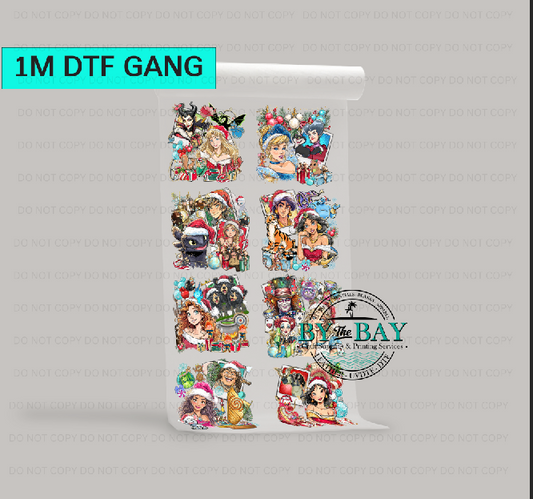 Xmas Princess 2 Pre-designed 1m DTF Gang Sheet