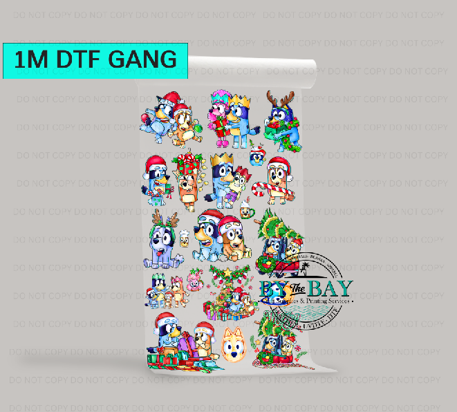 Bluedog Christmas 1 Pre-designed 1m DTF Gang Sheet